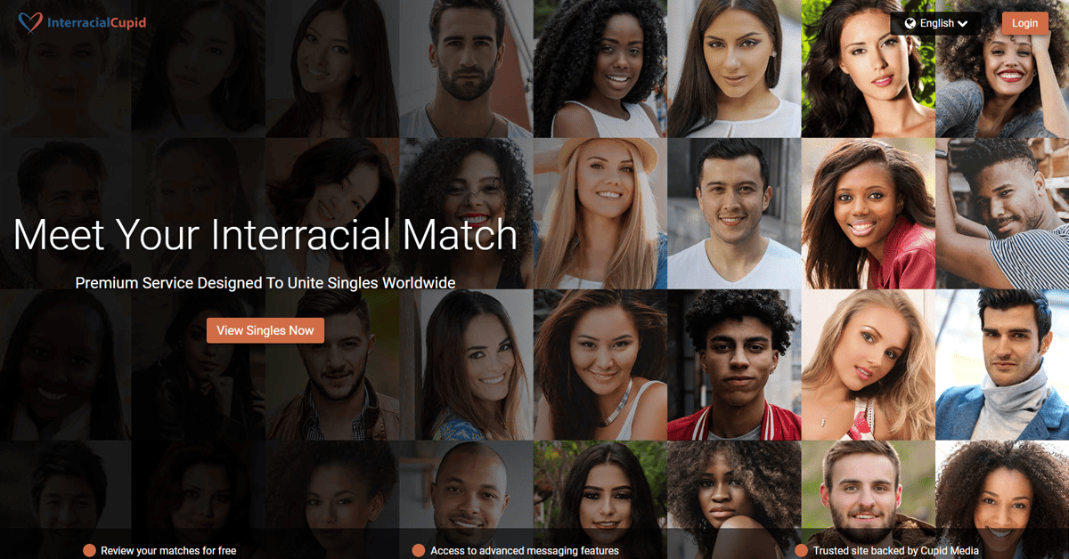InterracialCupid Homepage Screenshot