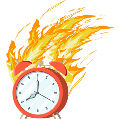 flaming clock