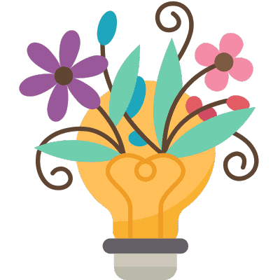 lightbulb with flowers coming out of it