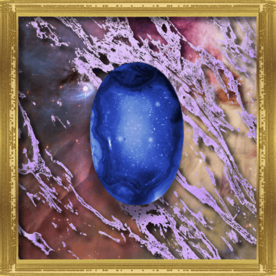 blue infinity stone with gold frame