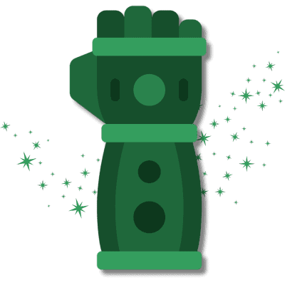 green infinity gauntlet with stars