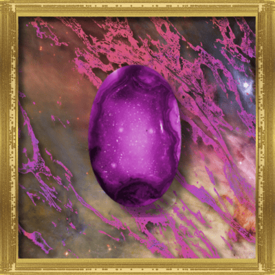 purple infinity stone with gold frame
