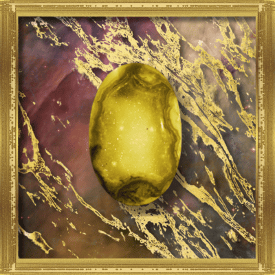 yellow infinity stone with gold frame