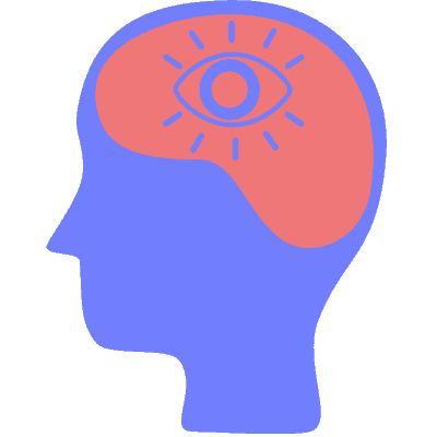 side profile with eye in brain