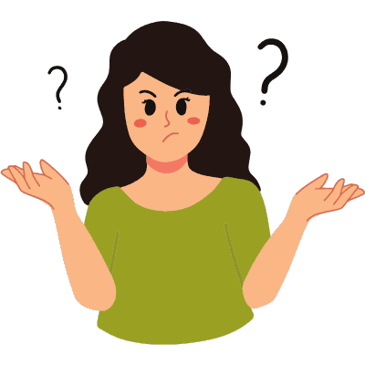 confused woman wearing green shirt