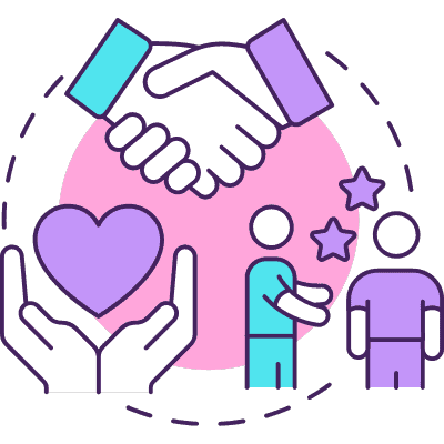 couple with hand shake icon