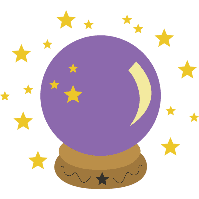 crystal ball with stars