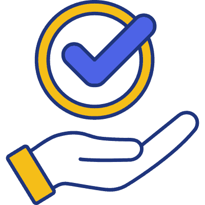 hand holding checkmark