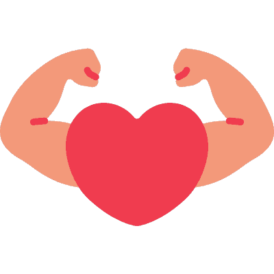 heart with strong arms