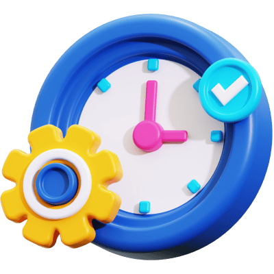 clock with gear and check mark