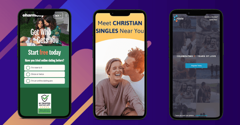 eharmony, Christian Mingle and Jdate Screenshot on a Mobile