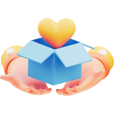 hands holding box with heart in it