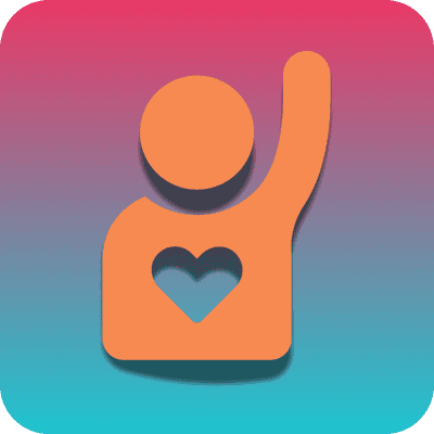 person holding up hand icon