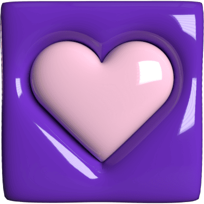 pink heart in purple box