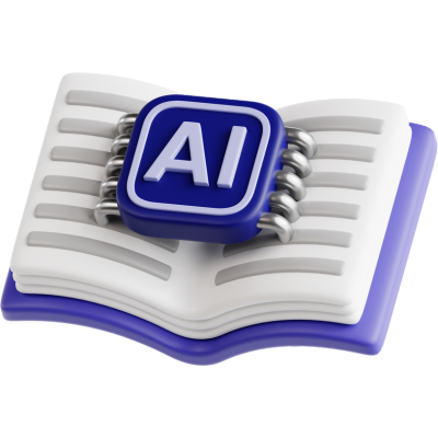 3d ai book icon