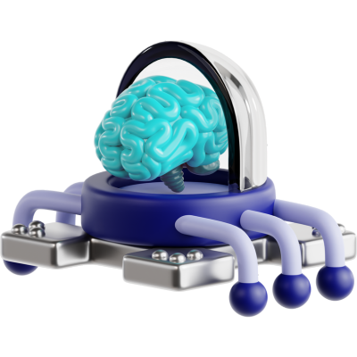 3d ai brain icon