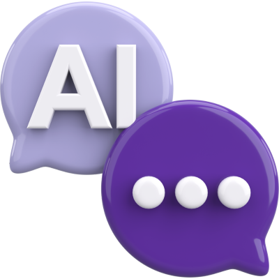 3d ai chat icons