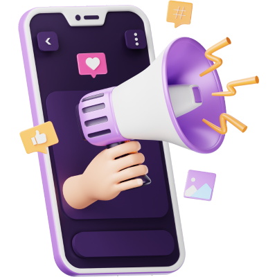 hand holding megaphone