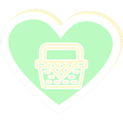 heart with picnic basket icon