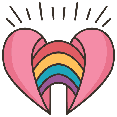 heart with rainbow inside