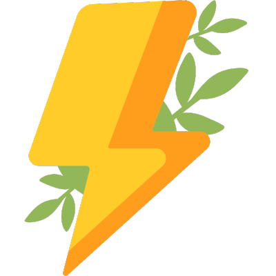 lightning bolt with plants