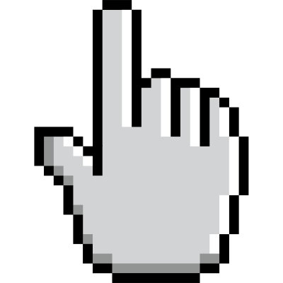 pixel hand pointing