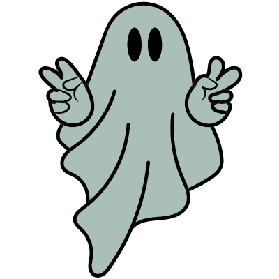 ghost with peace sign