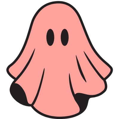 pink floating ghost