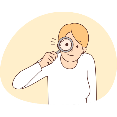 woman with magnifying glass