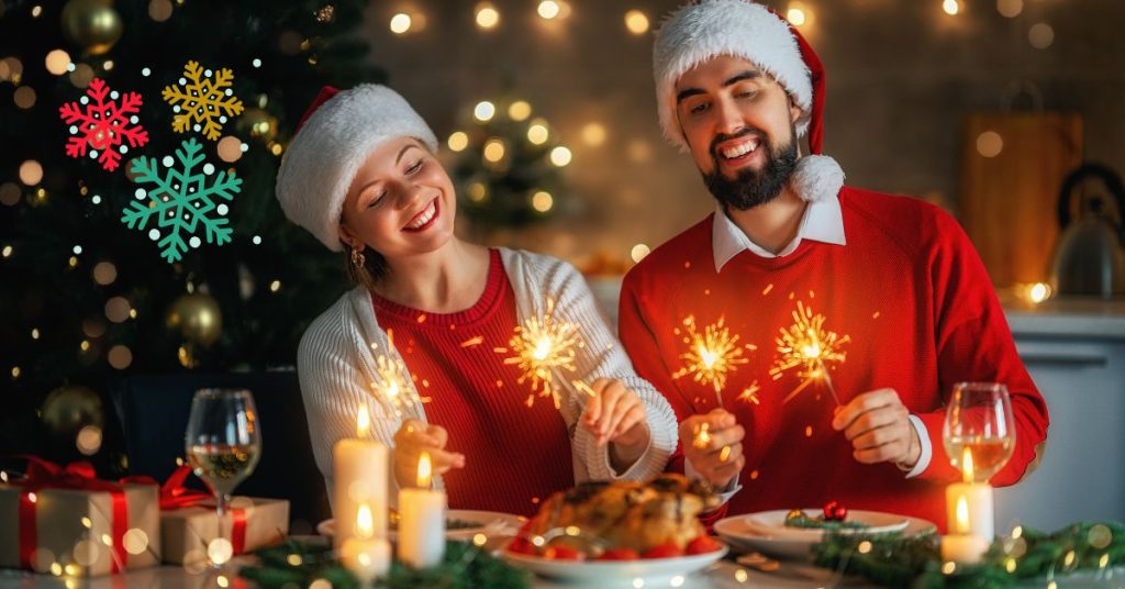 couple celebrating holidays together