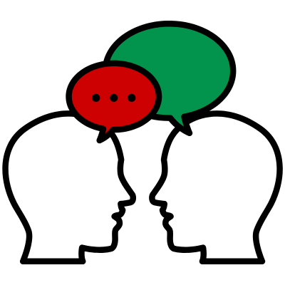 two people talking