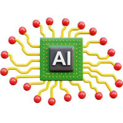 AI chip shaped like a brain