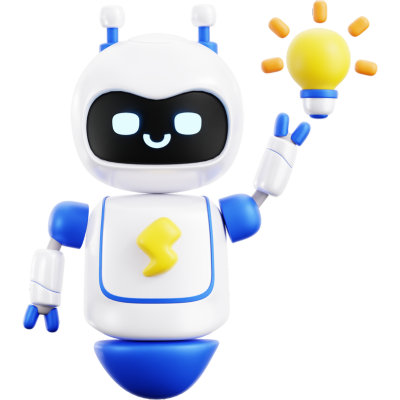 robot with lightbulb